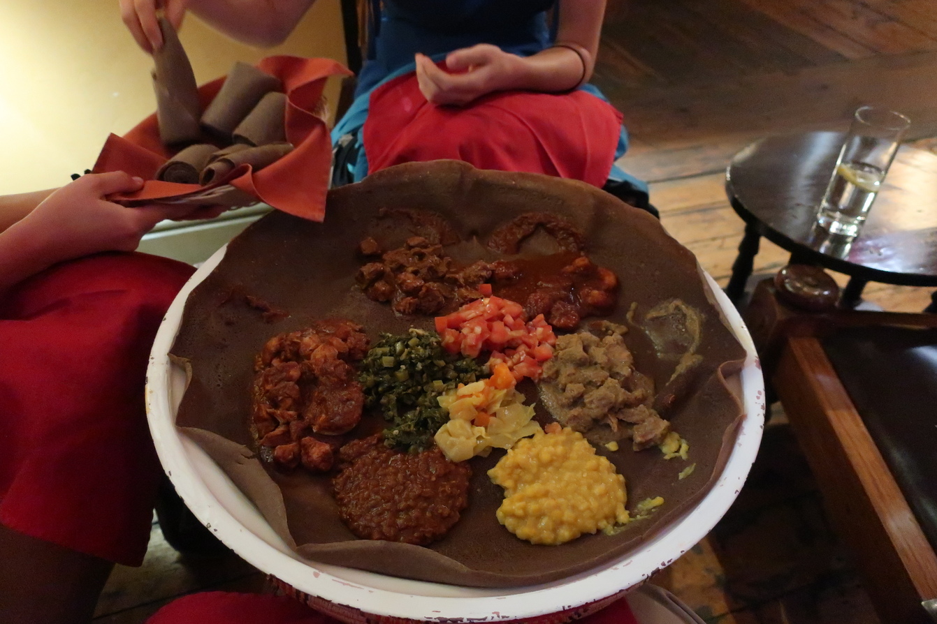 Ethiopian dish at a restaurant on Long Street in Cape Town