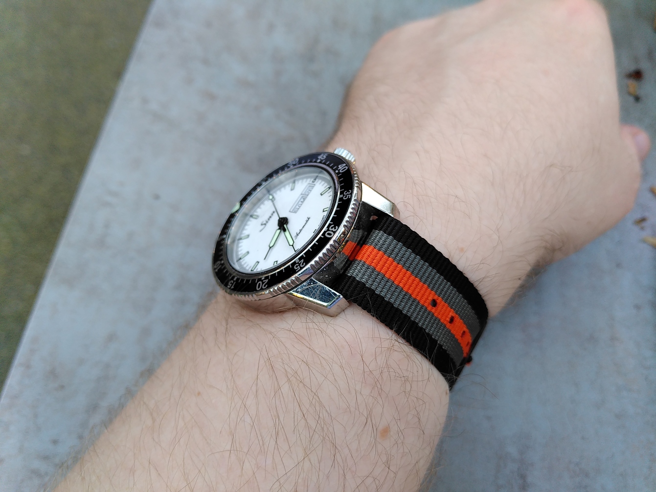 … and on a more colorful NATO strap